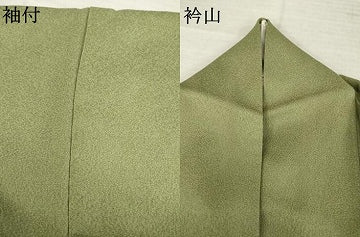 平和屋着物●上質な色無地 国防色 正絹 逸品 AABJ9232ck