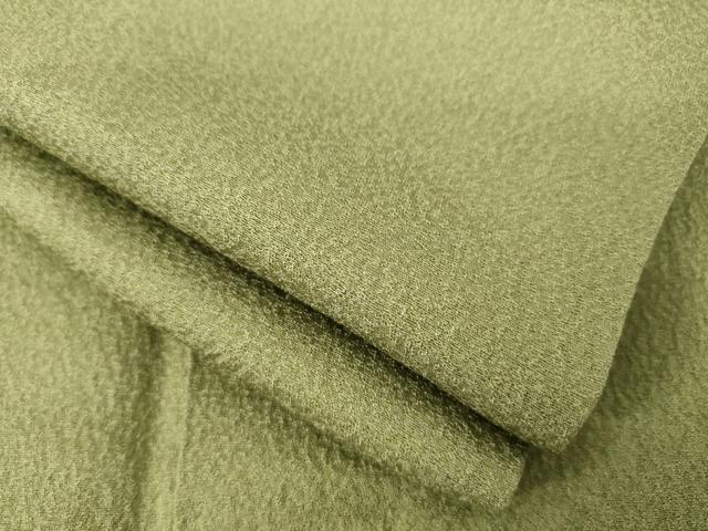 平和屋着物●上質な色無地 国防色 正絹 逸品 AABJ9232ck