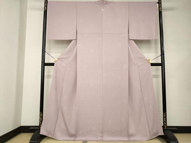 平和屋着物●上質な色無地 舞花地紋 紅藤色 正絹 逸品 未使用 AABJ9237ck