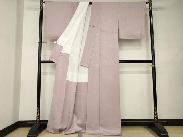 平和屋着物●上質な色無地 舞花地紋 紅藤色 正絹 逸品 未使用 AABJ9237ck