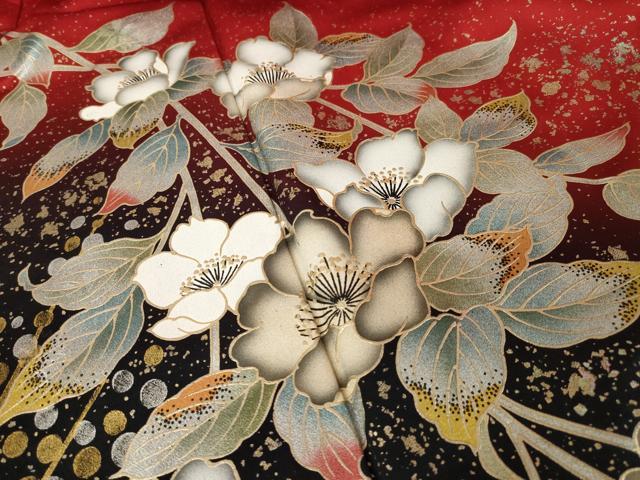 平和屋着物●豪華振袖 枝垂れ花文 暈し染め 金銀彩 正絹 逸品 AABJ9240ck