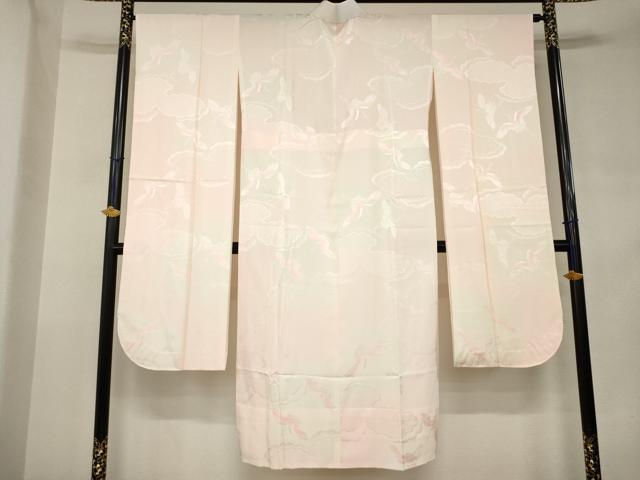 平和屋着物●振袖用長襦袢 無双仕立て 雲取り飛鶴文 正絹 逸品 AABJ9244ck