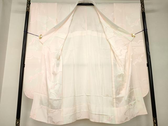平和屋着物●振袖用長襦袢 無双仕立て 雲取り飛鶴文 正絹 逸品 AABJ9244ck