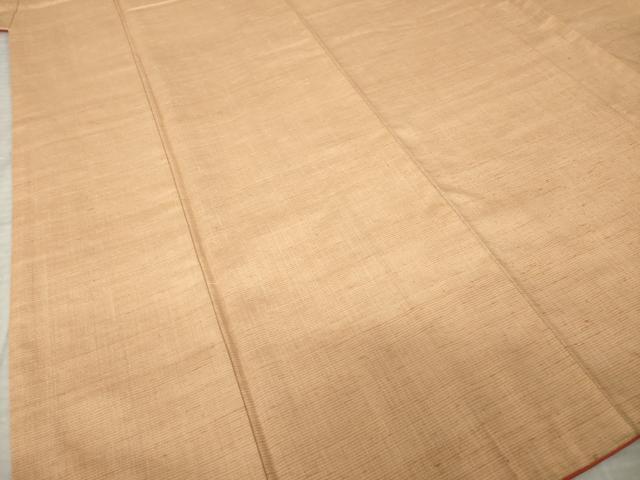 平和屋着物●上質な紬 色無地 淡香色 正絹 逸品 AABJ9245ck