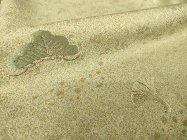 平和屋着物●訪問着 作家物 刺繍 松 笹 銀杏 金彩 正絹 逸品 AABJ9249ck
