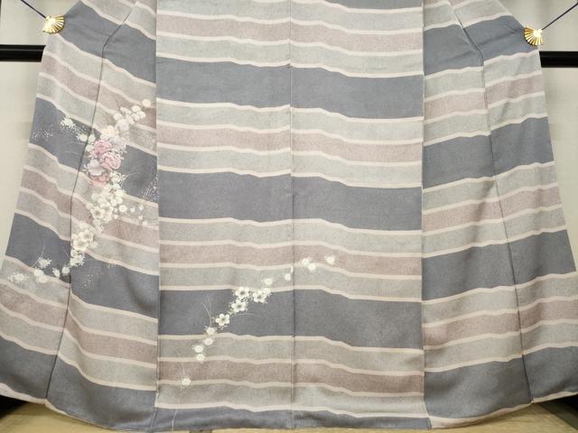 平和屋着物●訪問着 刺繍 草花文 金彩 そごう扱い 正絹 逸品 AABJ9263ck