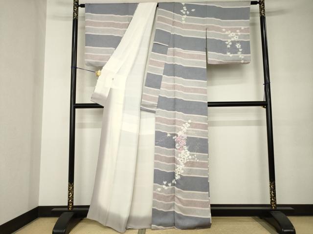 平和屋着物●訪問着 刺繍 草花文 金彩 そごう扱い 正絹 逸品 AABJ9263ck
