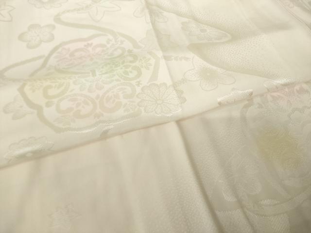 平和屋着物●振袖用長襦袢 無双仕立て 鏡裏花地紋 暈し染め 正絹 逸品 AABJ9268ck