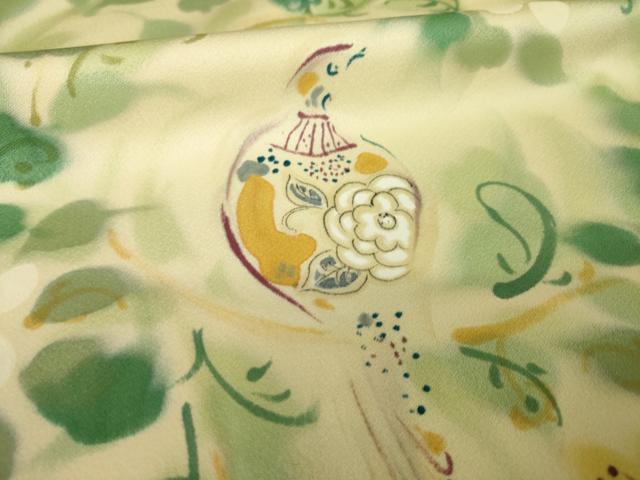 平和屋着物●訪問着 花鳥文 正絹 逸品 AABJ9269ck