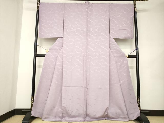 平和屋着物●上質な色無地 扇子尽くし地紋 紅藤色 三越扱い 正絹 逸品 未使用 AABJ9279ck