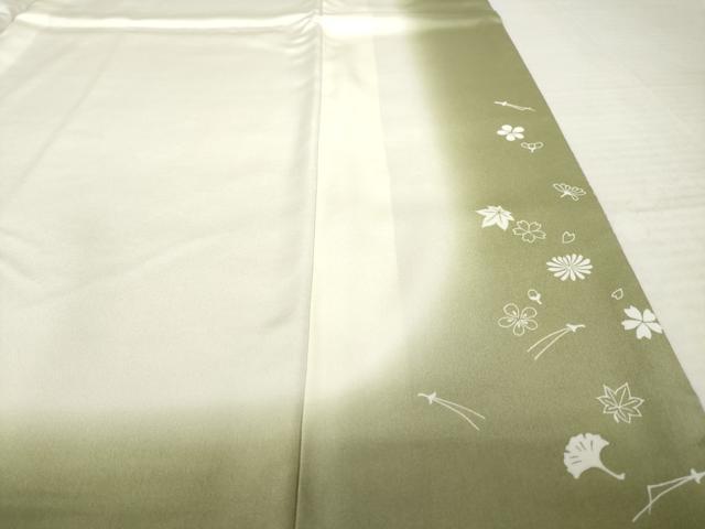 平和屋着物●上質な色無地 扇子尽くし地紋 紅藤色 三越扱い 正絹 逸品 未使用 AABJ9279ck