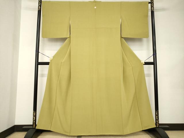 平和屋着物●上質な色無地 根岸色 正絹 逸品 AABJ9280ck