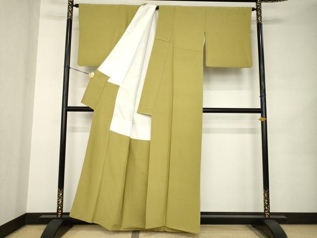 平和屋着物●上質な色無地 根岸色 正絹 逸品 AABJ9280ck