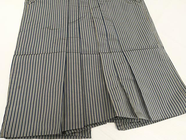 平和屋着物●男性 馬乗り袴 縞 正絹 逸品 AABJ9284ph