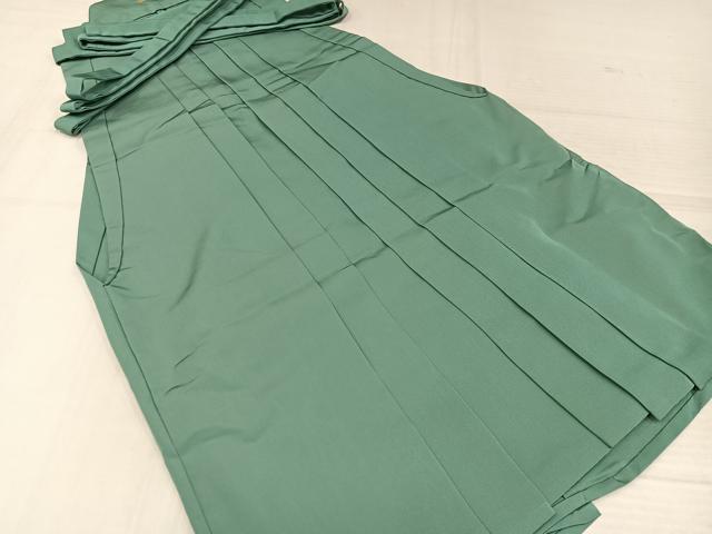 平和屋着物●男性 馬乗り袴 色無地 青磁色 正絹 逸品 AABJ9288ph