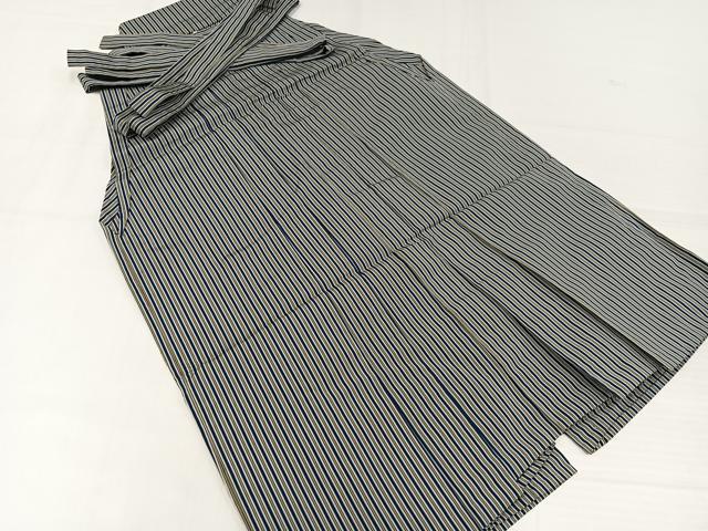 平和屋着物●男性 馬乗り袴 縞 正絹 逸品 AABJ9291ph