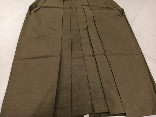 平和屋着物●男性 馬乗り袴 紬地 色無地 媚茶色 正絹 逸品 AABJ9292ph