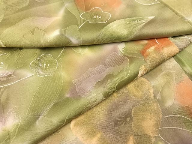 平和屋着物●上質な小紋 地紋起こし 花尽くし 暈し染め 正絹 逸品 AABJ9305ph