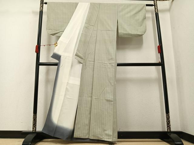 平和屋着物●上質な紬 間道 正絹 逸品 AABJ9307ph