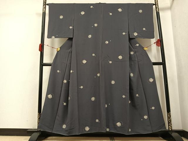 平和屋着物●上質な小紋 雪輪桜文 金彩 正絹 逸品 AABJ9311ph