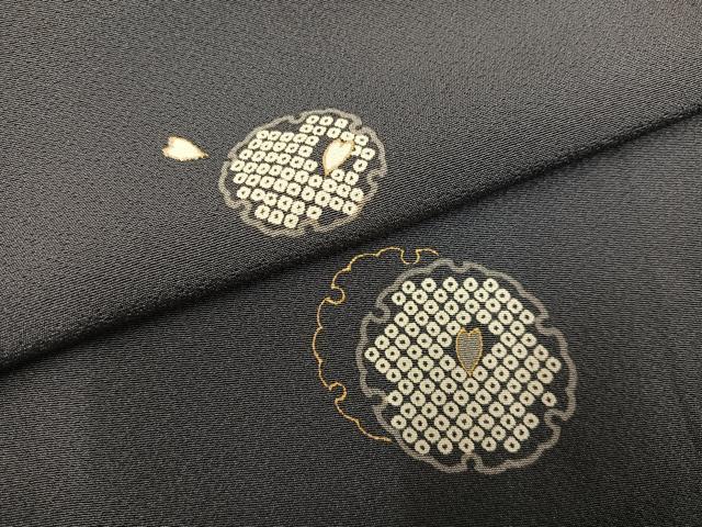 平和屋着物●上質な小紋 雪輪桜文 金彩 正絹 逸品 AABJ9311ph