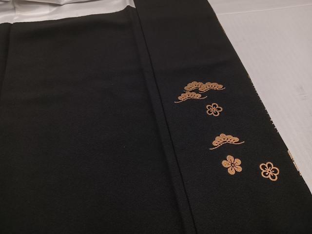 平和屋着物●金彩友禅 卓越技能者・名工・和田光正 黒留袖 渡り橋浜松花文 金銀彩 正絹 逸品 AABJ9324ph