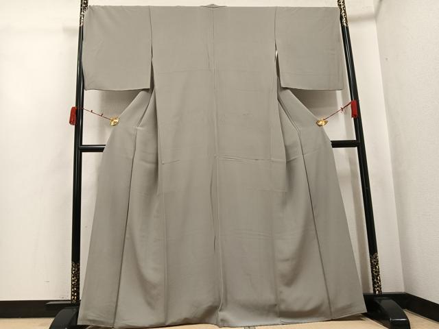 平和屋着物●上質な色無地 生壁色 正絹 逸品 AABJ9330ph