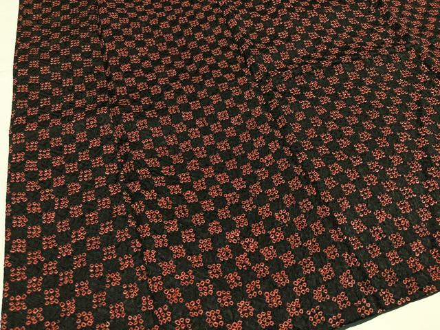 平和屋着物●上質な小紋 総絞り 市松文 正絹 逸品 AABJ9335ph