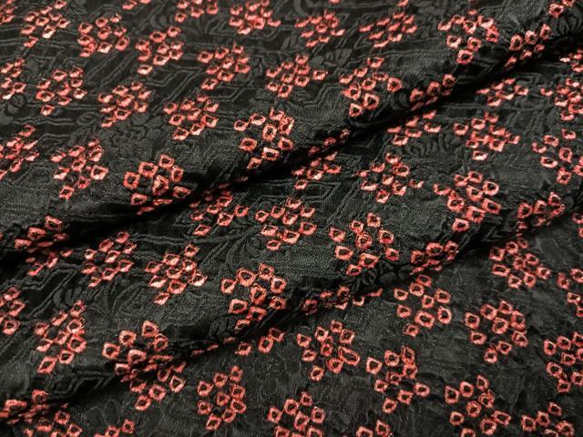 平和屋着物●上質な小紋 総絞り 市松文 正絹 逸品 AABJ9335ph