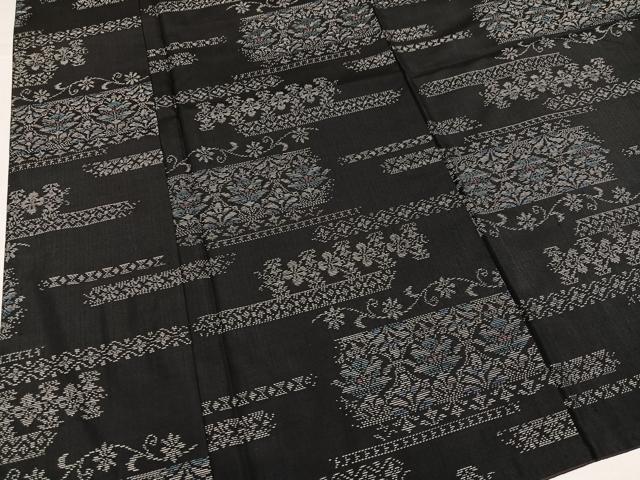 平和屋着物●上質な紬 花唐草文 さが美扱い 正絹 逸品 AABJ9338ph