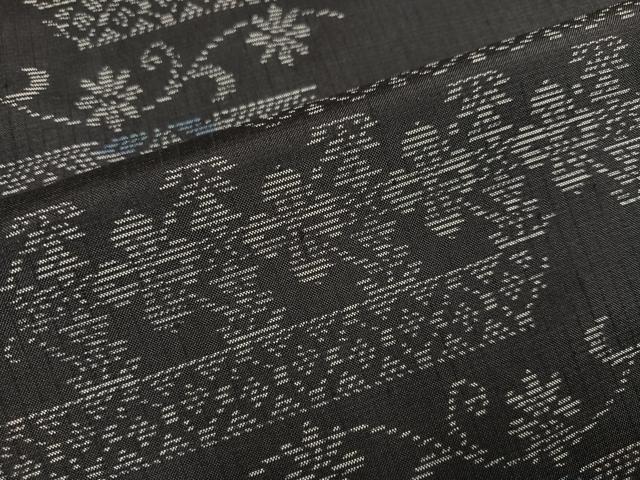 平和屋着物●上質な紬 花唐草文 さが美扱い 正絹 逸品 AABJ9338ph