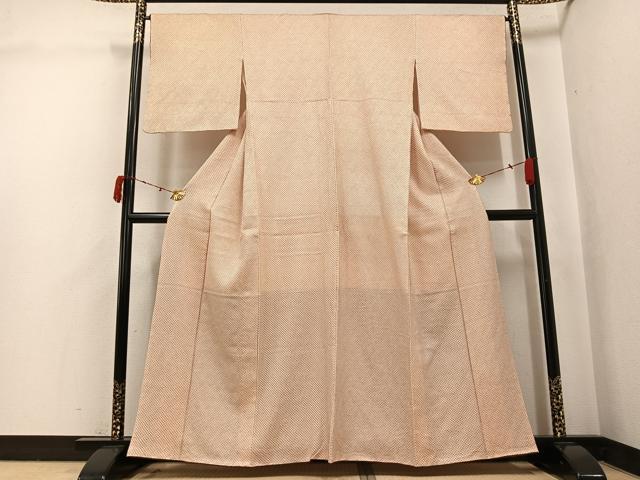 平和屋着物●大変加工の良い総絞り小紋 正絹 逸品 未使用 AABJ9339ph