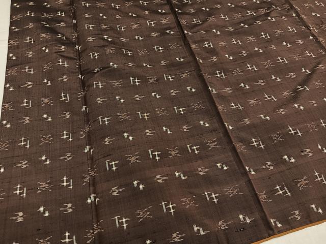 平和屋着物●上質な紬 琉球絣文様 正絹 逸品 AABJ9350ph