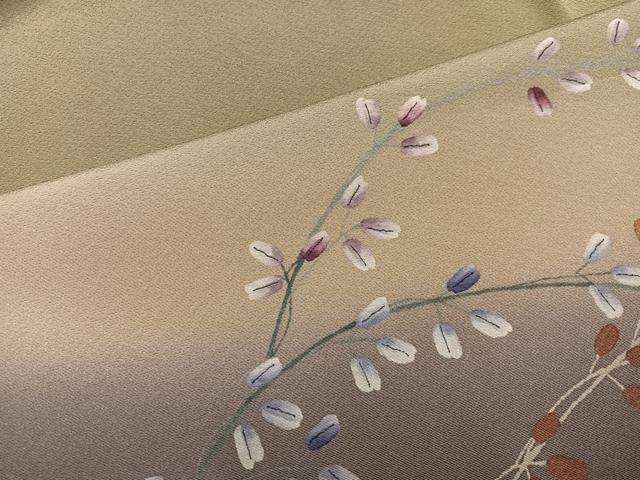 平和屋着物●訪問着 草花文 暈し染め やまと誂製 正絹 逸品 AABJ9358ph