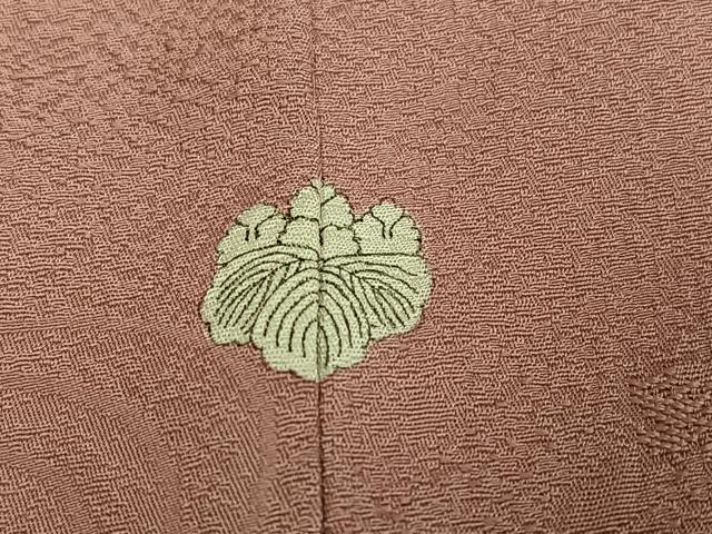 平和屋着物●上質な色無地 立波地紋 ときがら茶色 正絹 逸品 未使用 AABJ9360ph