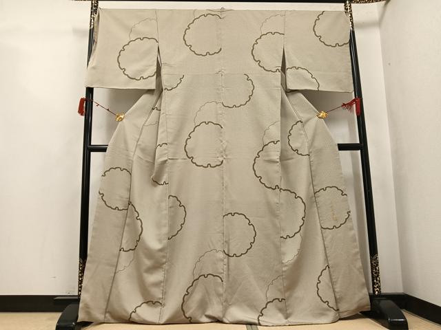 平和屋着物●世界的友禅作家 千地泰弘 小紋 雪輪文 正絹 逸品 AABJ9364ph