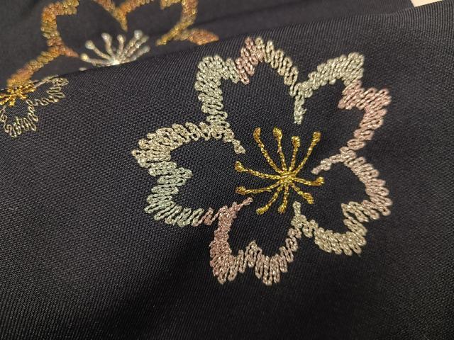 平和屋着物●女性 行灯袴 刺繍 舞桜文 金銀糸 洗える着物 未使用 AABJ9366ph
