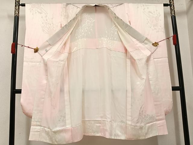 平和屋着物●振袖用長襦袢 御所車文 暈し染め 鈴乃屋扱い 正絹 逸品 AABJ9372ph