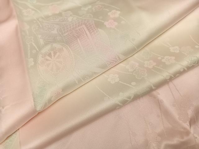 平和屋着物●振袖用長襦袢 御所車文 暈し染め 鈴乃屋扱い 正絹 逸品 AABJ9372ph