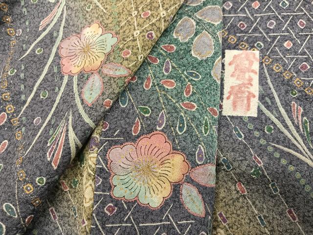 平和屋着物●世界的ファッションデザイナー 山本寛斎 kansaiブランド 小紋 辻が花 絞り 暈し染め 金彩 正絹 逸品 AABJ9376ph