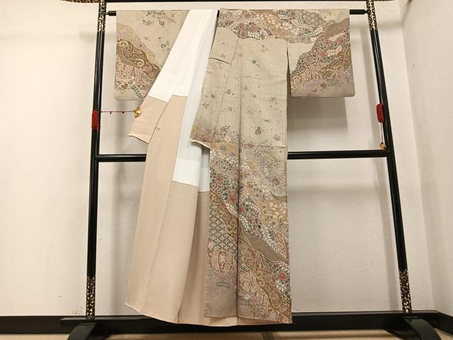 平和屋着物●訪問着 絞り 辻が花 金彩 正絹 逸品 AABJ9389ph