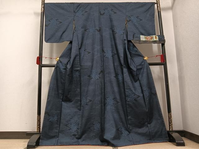 平和屋着物●本場大島紬 一元7マルキ 草花文 証紙付き 本武特製 恵絹織物謹製 正絹 逸品 AABJ9390ph