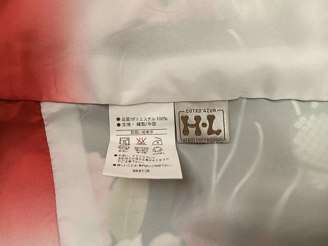 平和屋着物●H・L(アッシュエル) HENRI-LUC CHAPUIS 小振袖 二尺袖 草花文 金彩 洗える着物 AABJ9398ph