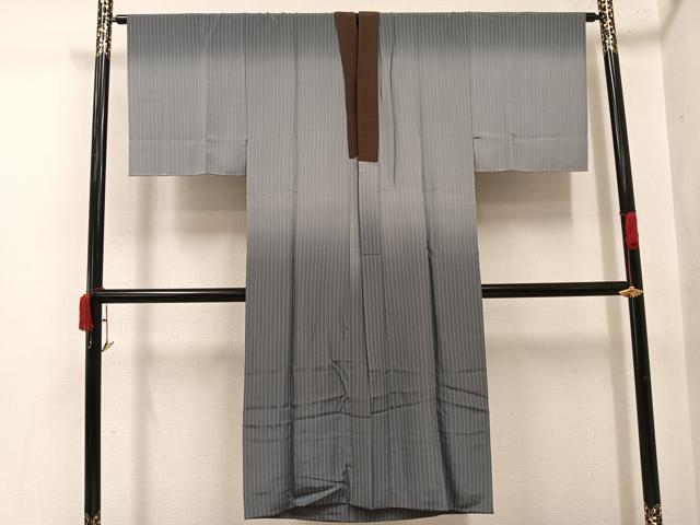 平和屋着物●男性 長襦袢 袷 縞 暈し染め 正絹 逸品 AABJ9402ph