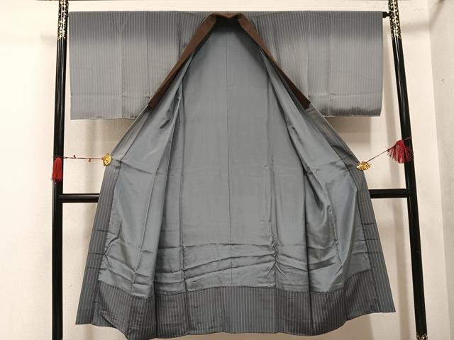 平和屋着物●男性 長襦袢 袷 縞 暈し染め 正絹 逸品 AABJ9402ph