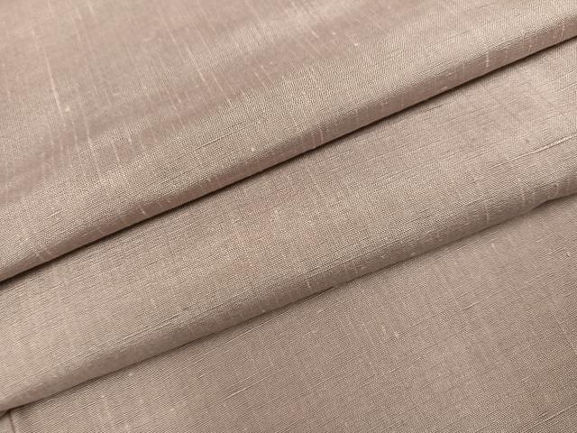 平和屋着物●上質な紬 色無地 枯野色 正絹 逸品 未使用 AABJ9403ph
