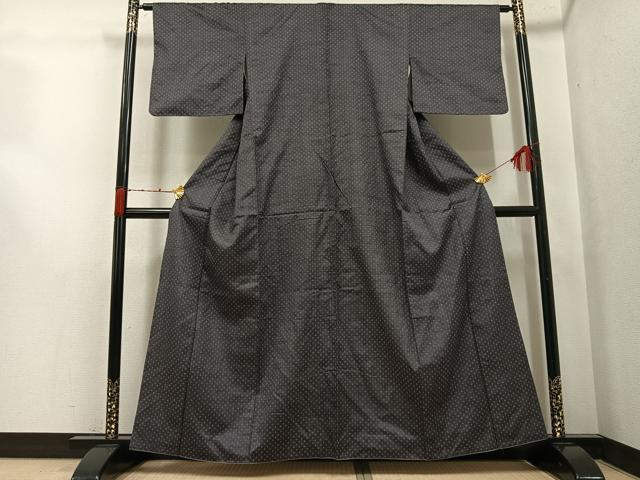 平和屋着物●上質な紬 十字絣 正絹 逸品 AABJ9407ph