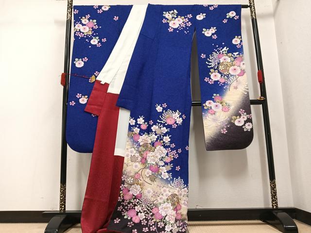 平和屋着物●豪華振袖 刺繍 花毬文 暈し染め 金彩 銀通し地 正絹 逸品 AABJ9411ph