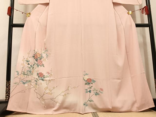 平和屋着物●訪問着 友禅 枝花文 暈し染め 正絹 逸品 AABJ9412ph