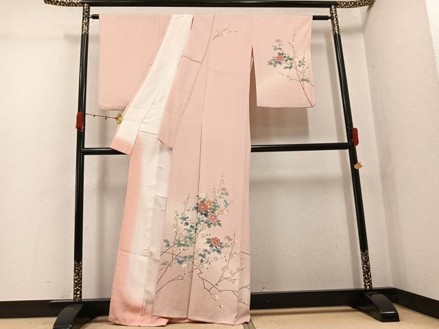 平和屋着物●訪問着 友禅 枝花文 暈し染め 正絹 逸品 AABJ9412ph